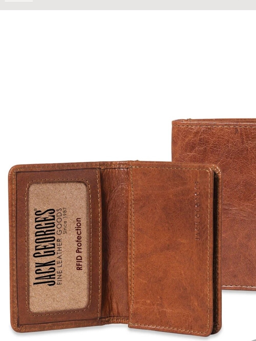 Jack Georges $55 Leather Card Holder With Rfid Blocking Brown